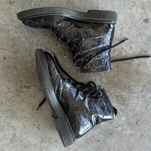 AGL Moreen Bootie Patent Leather Black Crocodile (EU 37.5, US 7.5)